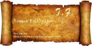 Tompa Füzike névjegykártya